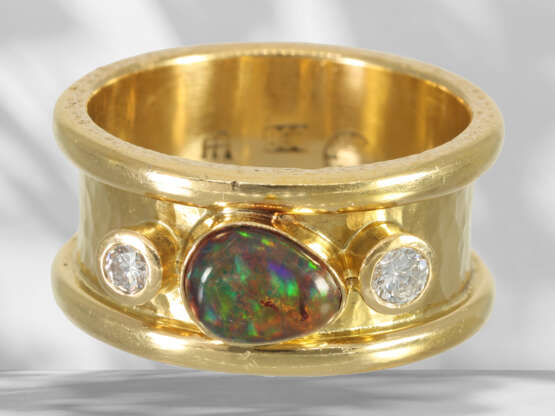 Ring: Hochkarätiger, aufwendig gestalteter Black-Opal/Brilla… - Foto 2