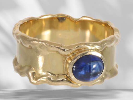 Ring: individual and interesting sapphire goldsmith ring, un… - photo 2