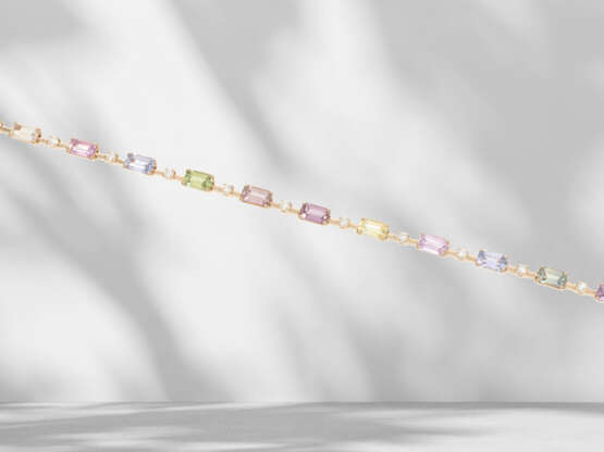 Fine, colourful multicolour sapphire/brilliant-cut diamond g… - фото 1