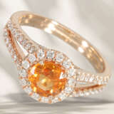 Ring: fine goldsmith ring with beautiful mandarin garnet and… - фото 1