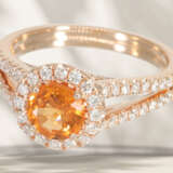 Ring: fine goldsmith ring with beautiful mandarin garnet and… - photo 3