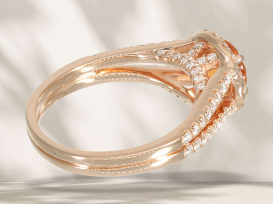 Ring: fine goldsmith ring with beautiful mandarin garnet and… - фото 6