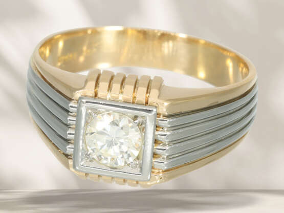 Ring: vintage designer brilliant-cut diamond gold ring, soli… - photo 3