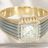 Ring: vintage designer brilliant-cut diamond gold ring, soli… - фото 4