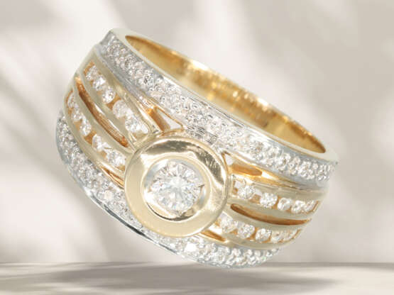 Ring: Sehr dekorativer und breiter Brillant-Goldschmiedering… - Foto 1