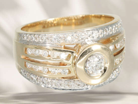 Ring: Sehr dekorativer und breiter Brillant-Goldschmiedering… - Foto 2