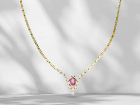 Fine vintage ruby/brilliant-cut diamond centrepiece necklace… - фото 1