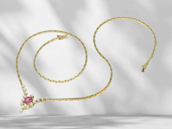 Fine vintage ruby/brilliant-cut diamond centrepiece necklace… - фото 2