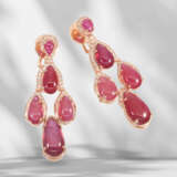 Extremely attractive, like new earrings with rubies and whit… - фото 1