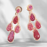 Extremely attractive, like new earrings with rubies and whit… - фото 2