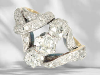 Ring: antiker Goldschmiedering mit Altschliffdiamanten, ca. …