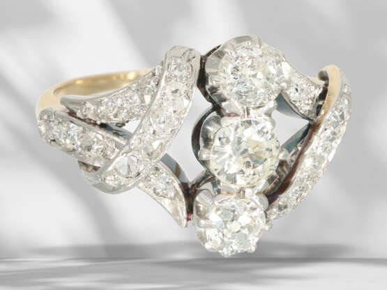 Ring: antiker Goldschmiedering mit Altschliffdiamanten, ca. … - Foto 3