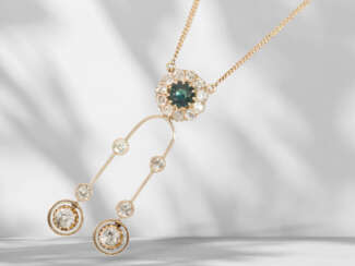 Chain/necklace: fine antique spinel/diamond centrepiece neck…