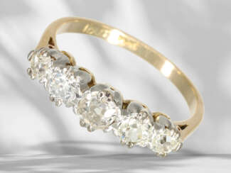 Ring: feiner antiker Diamant-Goldschmiedering, ca. 0,9ct…