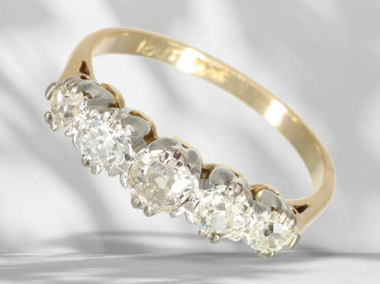 Ring: fine antique diamond goldsmith ring, approx. 0.9ct… - photo 1