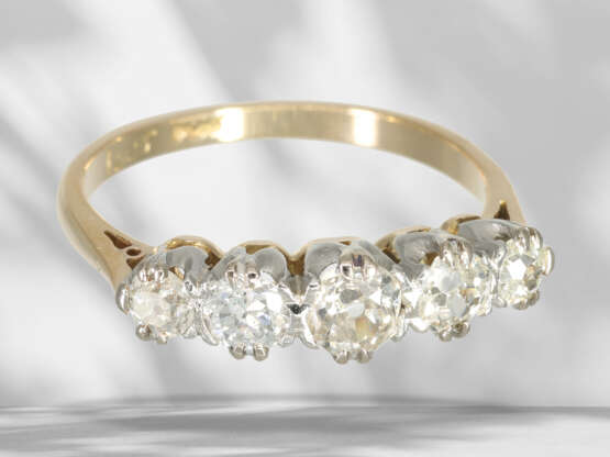 Ring: fine antique diamond goldsmith ring, approx. 0.9ct… - photo 3