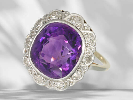 Ring: antiker Amethyst/Diamant-Goldschmiedering… - Foto 1