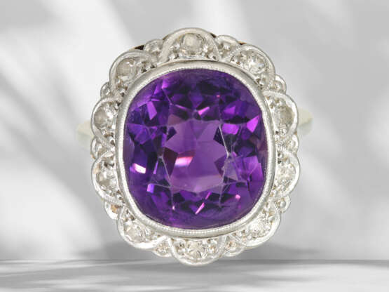 Ring: antique amethyst/diamond goldsmith ring… - photo 2