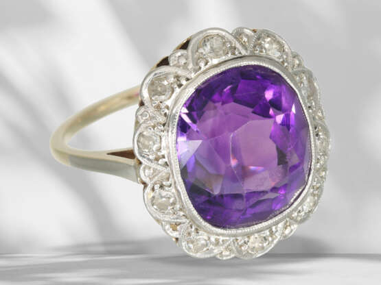 Ring: antique amethyst/diamond goldsmith ring… - photo 3