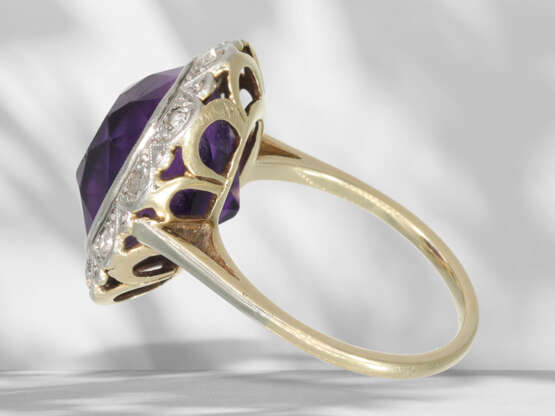 Ring: antique amethyst/diamond goldsmith ring… - фото 4