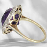 Ring: antique amethyst/diamond goldsmith ring… - фото 4