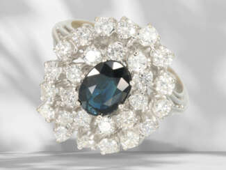 Ring: very decorative sapphire/brilliant-cut diamond gold ri…