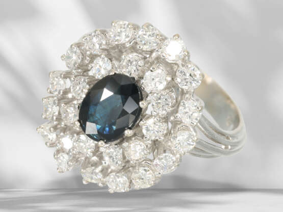 Ring: very decorative sapphire/brilliant-cut diamond gold ri… - photo 2