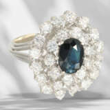 Ring: very decorative sapphire/brilliant-cut diamond gold ri… - photo 3