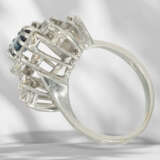 Ring: white gold vintage sapphire/brilliant-cut diamond flow… - фото 5