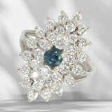 Ring: vintage sapphire/brilliant-cut diamond gold ring, appr… - photo 2