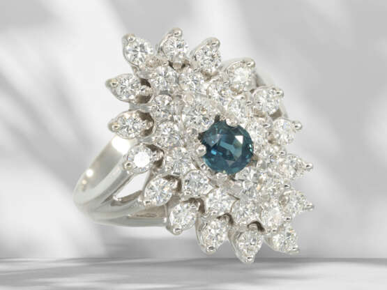 Ring: vintage sapphire/brilliant-cut diamond gold ring, appr… - photo 3