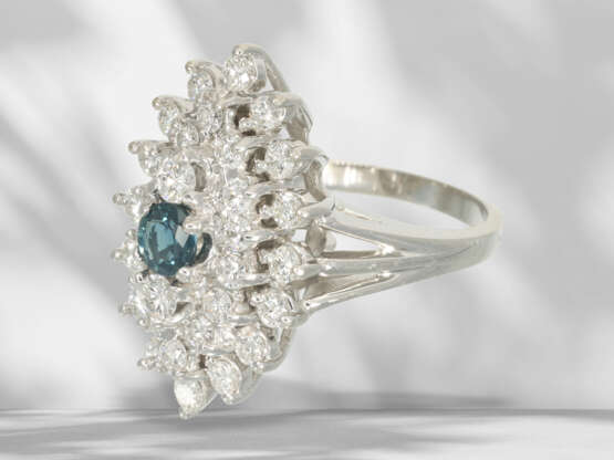 Ring: vintage sapphire/brilliant-cut diamond gold ring, appr… - photo 4