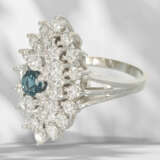Ring: vintage sapphire/brilliant-cut diamond gold ring, appr… - фото 4