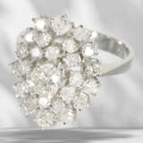 Ring: weißgoldener, dekorativer vintage Brillant-Blütenring,… - Foto 4