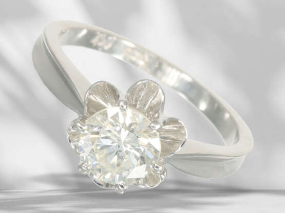 Ring: vintage solitaire brilliant-cut diamond ring, approx. … - photo 1