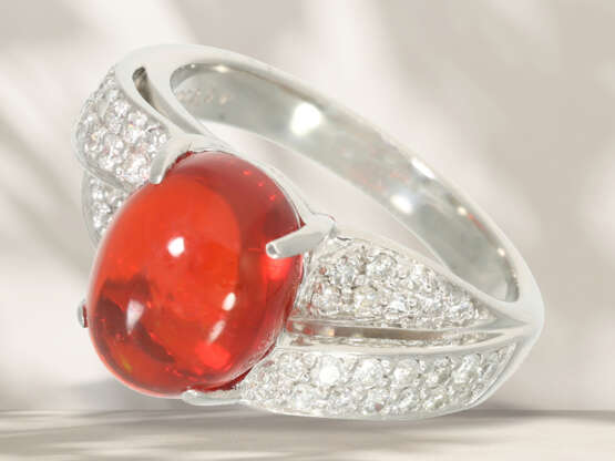 Ring: solid platinum cocktail ring with brilliant-cut diamon… - photo 1