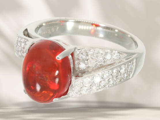 Ring: solid platinum cocktail ring with brilliant-cut diamon… - photo 2