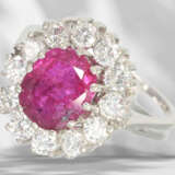 Ring: sehr schöner, hochwertiger vintage Rubin/Brillant-Blüt… - Foto 1