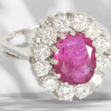 Ring: sehr schöner, hochwertiger vintage Rubin/Brillant-Blüt… - Foto 3