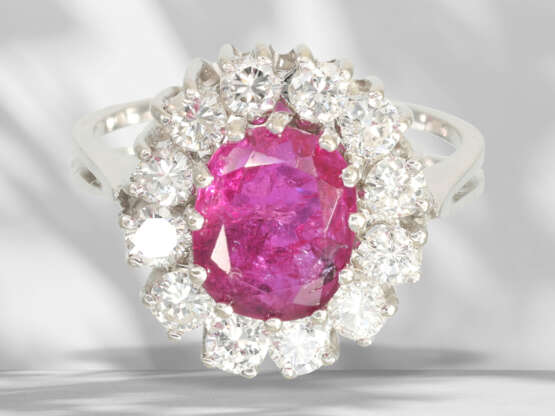 Ring: sehr schöner, hochwertiger vintage Rubin/Brillant-Blüt… - Foto 4