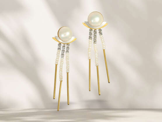 Earrings: unusual, probably unique goldsmith's creation with… - photo 1