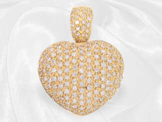 Pendant: luxury diamond pendant "Heart" with approx. 1.6ct d…