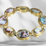 Bracelet: handmade, unique opal goldsmith bracelet in 14K ye… - фото 1