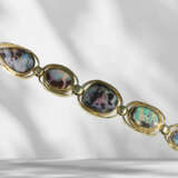 Bracelet: handmade, unique opal goldsmith bracelet in 14K ye… - фото 2