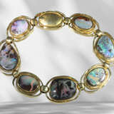 Bracelet: handmade, unique opal goldsmith bracelet in 14K ye… - фото 4