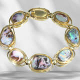 Bracelet: handmade, unique opal goldsmith bracelet in 14K ye… - фото 7