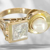 Ring: ausgesprochen schöner, wertvoller antiker Perle/Diaman… - Foto 2