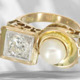 Ring: ausgesprochen schöner, wertvoller antiker Perle/Diaman… - Foto 4