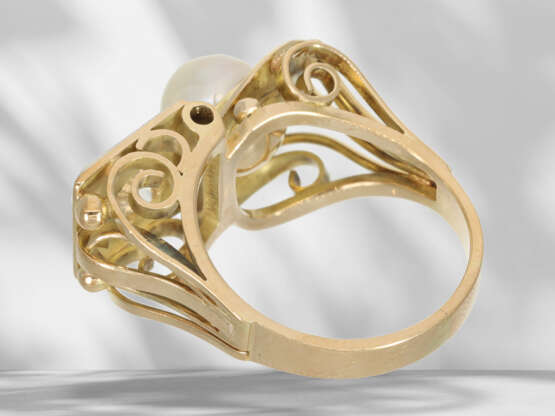 Ring: ausgesprochen schöner, wertvoller antiker Perle/Diaman… - Foto 6