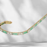 Fine antique emerald diamond gold bracelet, approx. 5.6ct… - photo 2